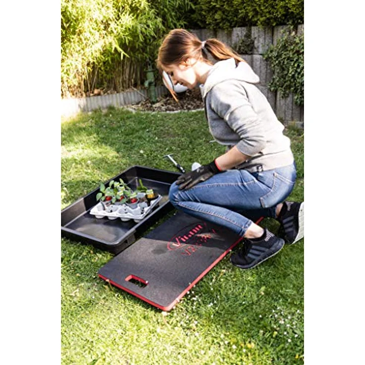 Vigor Knieschutz Mechaniker Matte V2338-XL, XL Liegefläche, gelenkschonend, schwarz/rot – Bild 5