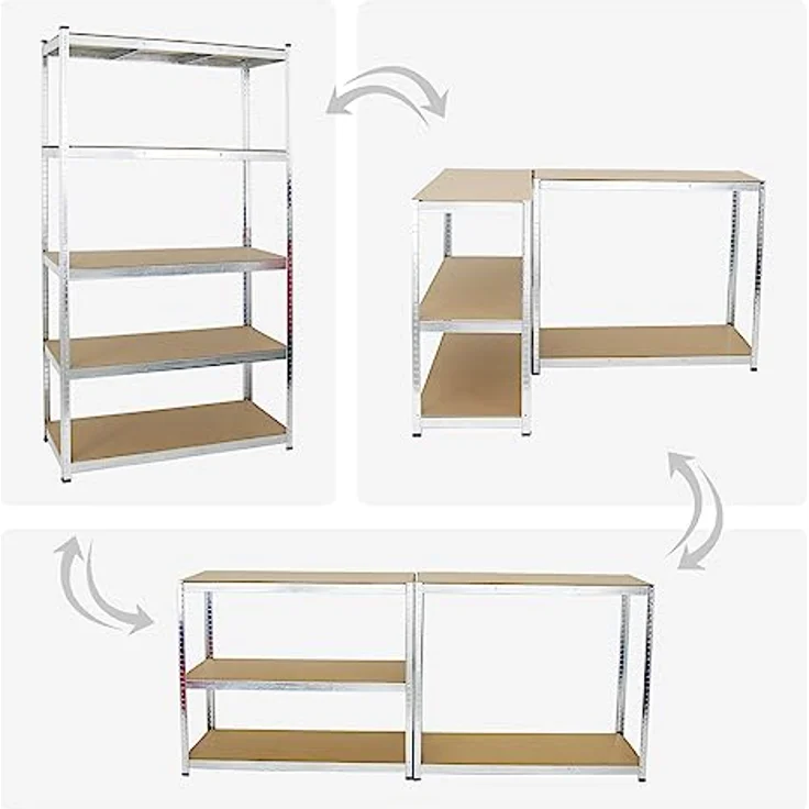 PROREGAL Kellerregal Gorilla 2X Spar-Set | 200x120x50cm | Fachlast 175kg | Verzinkt | Garagenregal Werkstattregal | 5 Jahre Garantie – Bild 5