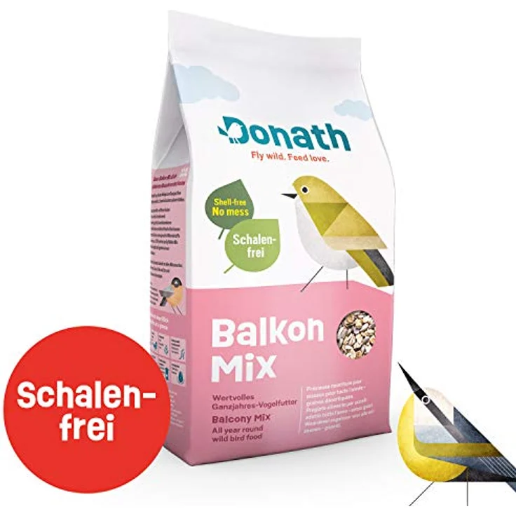 Donath Balkon Mix - schalenfreie Mischung für einen sauberen Balkon - wertvolles Ganzjahres Wildvogelfutter - aus unserer Manufaktur in Süddeutschland - 1 Kg – Bild 2