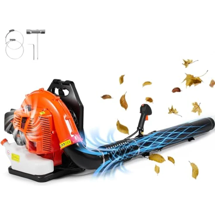 VEVOR Rucksack-Laubbläser, 79 CC 2-Takt Benzin, 930 CFM Luftvolumen, 184 MPH Geschwindigkeit, 3-Liter-Kraftstofftank, ideal für Rasenpflege und Laubreinigung – Bild 1