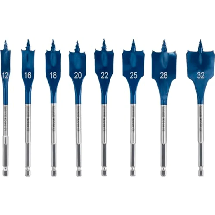 Bosch EXPERT SelfCutSpeed Flachfräsbohrerset 8tlg., Hochgeschwindigkeitsbohrer für Weichholz mit automatischem Vorschub – Bild 1