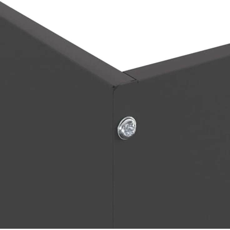 vidaXL Beetumrandung Raseneinfassung, quadratisch aus langlebigem Stahl, schwarz, 50 x 50 x 13 cm – Bild 5