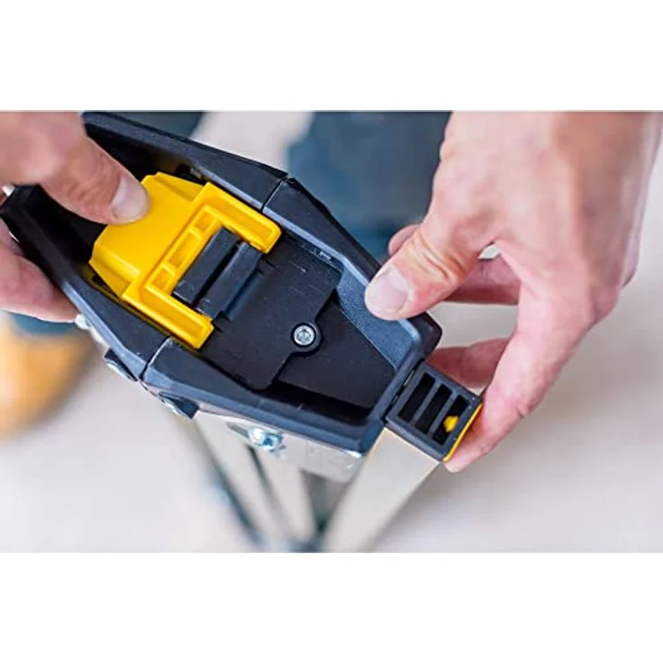 STANLEY Gerüst STST81337-1, klappbarer Aluminium-Arbeitsbock, bis 450 kg belastbar, Zwillingspack mit Metallschiene, rutschfeste Gummiauflage – Bild 11