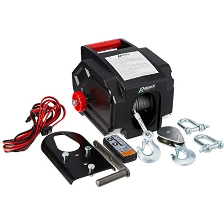 RIBITECH 4277 Seilwinde für Auto, 5 t, vorwärts und rückwärts, 12 V, schwarz – Bild 1