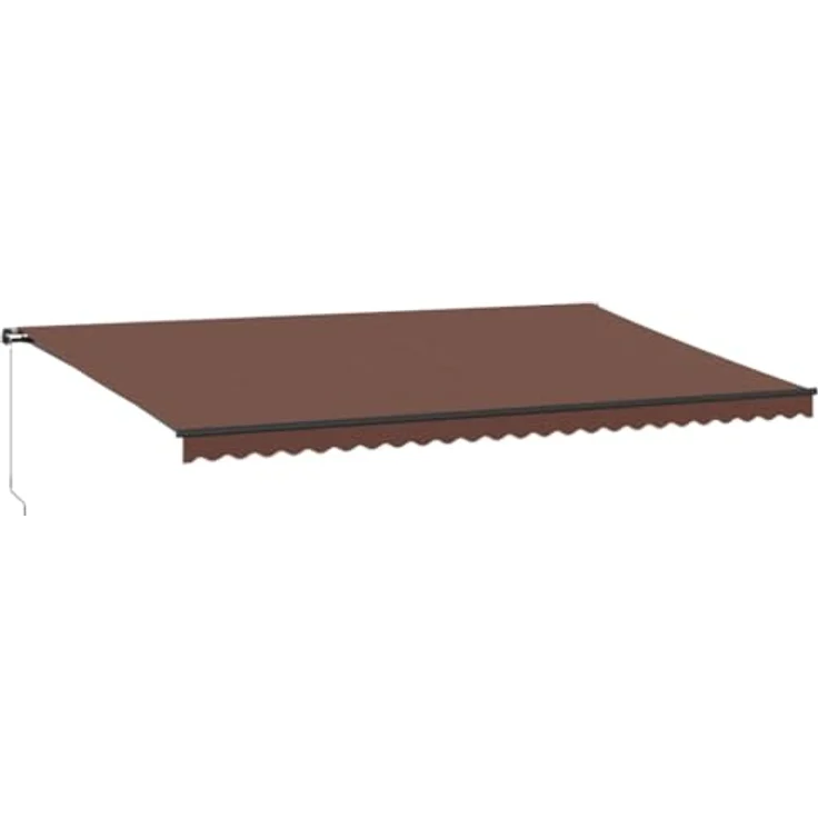 vidaXL Markise Manuell mit LEDs Braun 600x300 cm, UV-beständig, LED-Beleuchtung, einstellbar – Bild 1