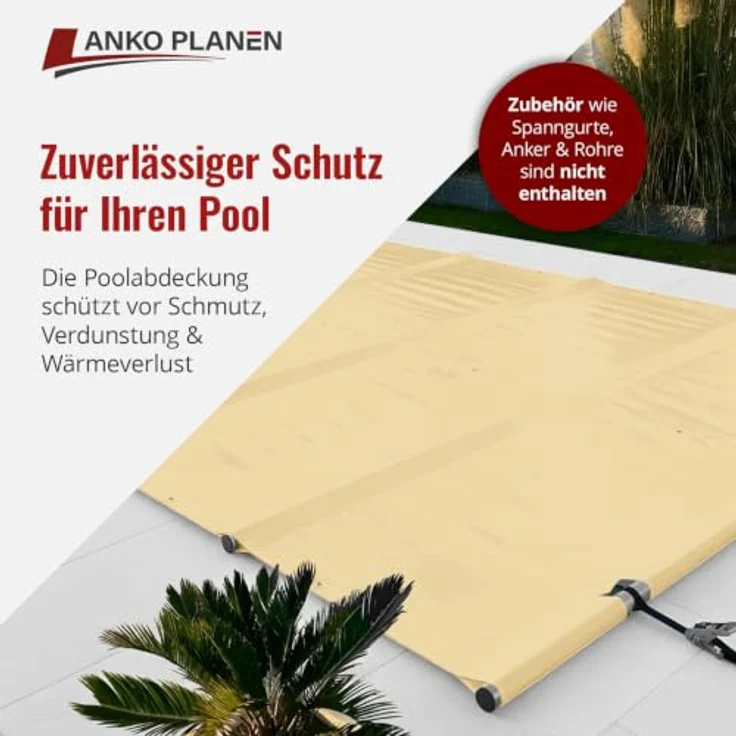 SafeDeluxe Pool-Abdeckplane, Rollschutzabdeckung mit Abflussöffnungen, reißfest und wasserfest (ohne Stangen) – Bild 2