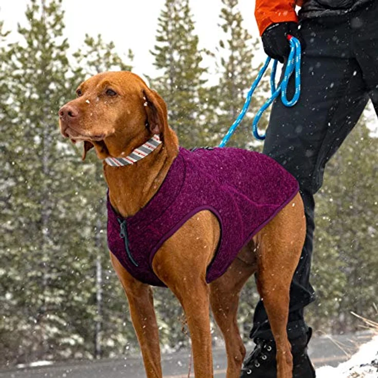 Kurgo Core Hunde-Pullover, Leichtes Fleece, Mit 2-Wege-Reißverschluss, Mit Hundegeschirr kompatibel, Größe S, Lila – Bild 5