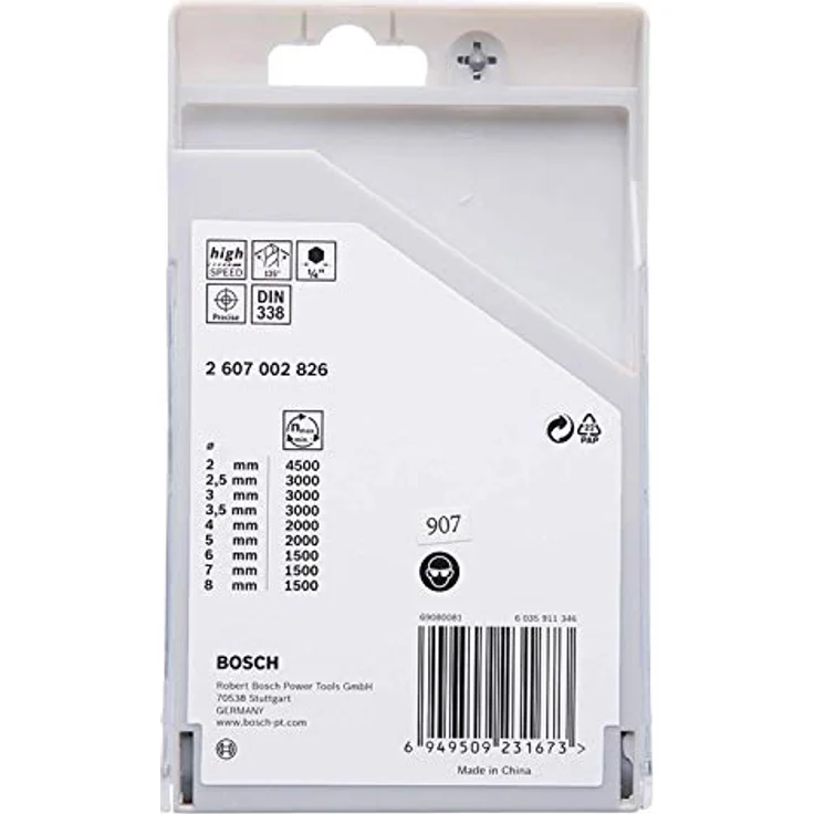 Bosch Professional 9-tlg. PointTeQ Sechskantbohrer-Set (für Metall, Ø: 2-8 mm, Arbeitslänge: 24-75 mm, Gesamtlänge: 60-117 mm, Œ''-Sechskantschaft, Zubehör für Schlagschrauber und Bohrschrauber) – Bild 2