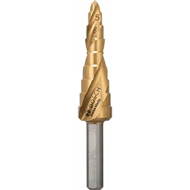 Bosch Accessories HSS Stufenbohrer 4-12 mm TiN, Gesamtlänge 66,5 mm, 3-Flächenschaft, ideal für Nichteisenmetalle und Kunststoff – Bild 2