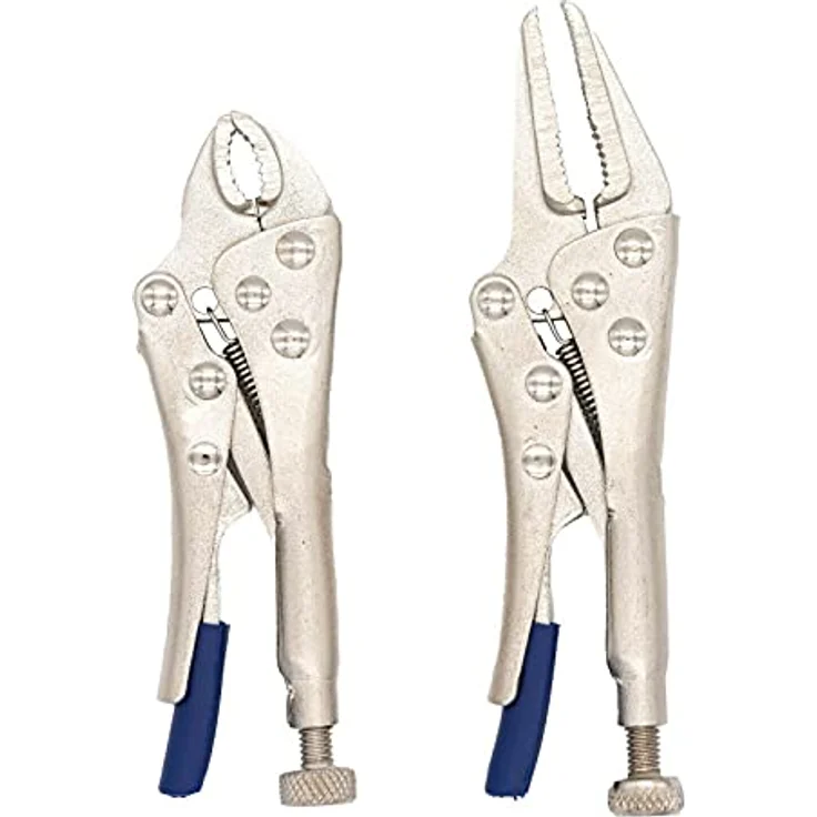 BENSON Crimpzange 2x Gripzange Feststellzange Langbeckzange Set, 2-tlg., Klemmzange, Gripzangen, Schweißzange, Silber – Bild 2