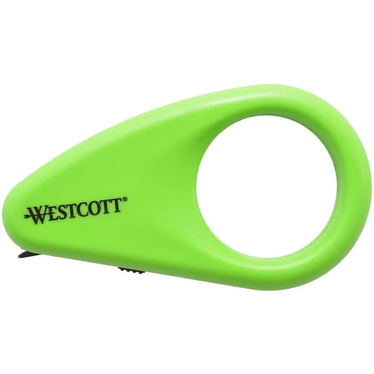 WESTCOTT Cutter Kartonöffner Mini E-16473 00, Keramikklinge, integrierter Klingenschutz, grün