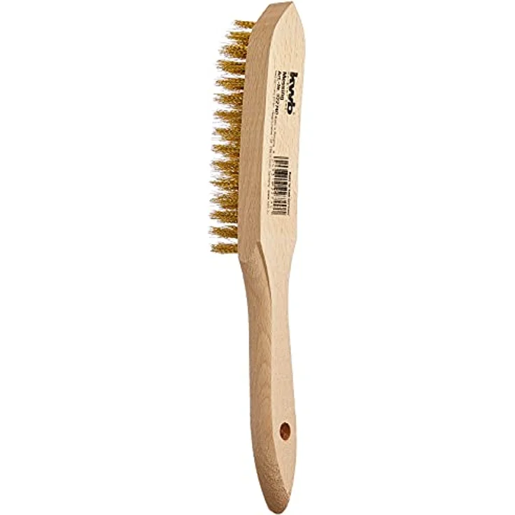 kwb Messing-Drahtbürste mit Holzgriff 922740 (gewellter Messingdraht, strapazierfähig, Länge 275 mm) – Bild 2