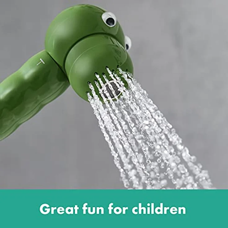 hansgrohe Kinderhandbrause Jocolino, Duschkopf für Kinder, 2 Strahlarten, Taufgeschenke, Geschenke zur Taufe, Krokodil – Bild 3