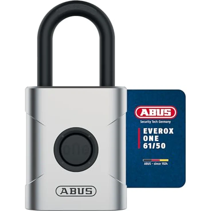 ABUS smartes Vorhängeschloss EVEROX One - schlüsselloses Öffnen auf Knopfdruck - wetterfestes Smart Lock für Schuppen, Gartentor, Spind, Werkzeugkiste u.a. - automatische Verriegelung - 50 mm breit – Bild 1