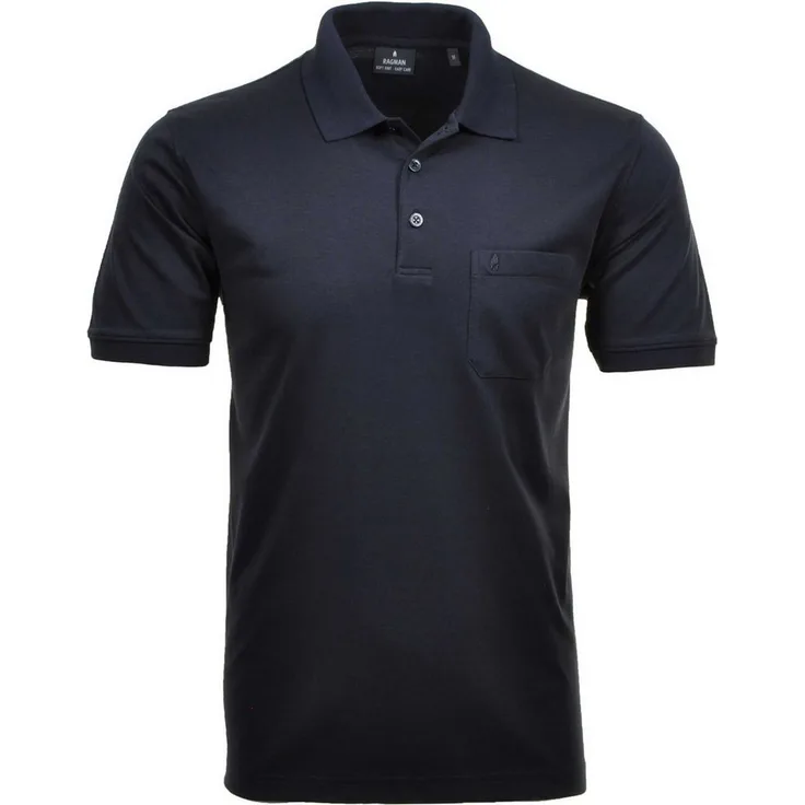 RAGMAN Poloshirt Herren Poloshirt - Oberteil, Softknit-Polo in einemfarbigen Design