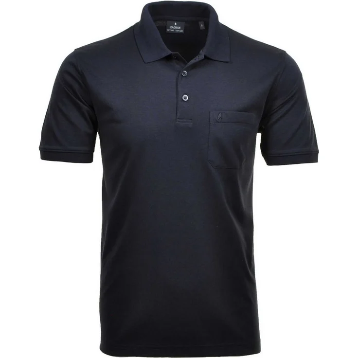 RAGMAN Poloshirt Herren Poloshirt - Oberteil, Softknit-Polo in einemfarbigen Design