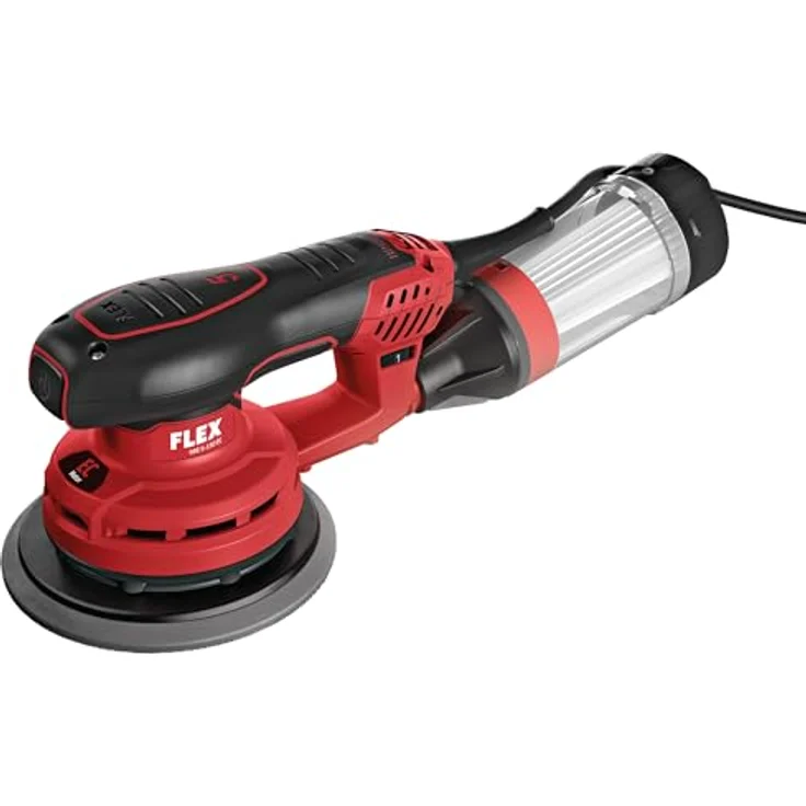 Flex Exzenterschleifer ORE 5-150 EC, leistungsstarker Exzenterschleifer mit Drehzahlregelung, 150 mm, schwarz-rot, inklusive Klett-Schleifteller und PES-Microfilterpatrone