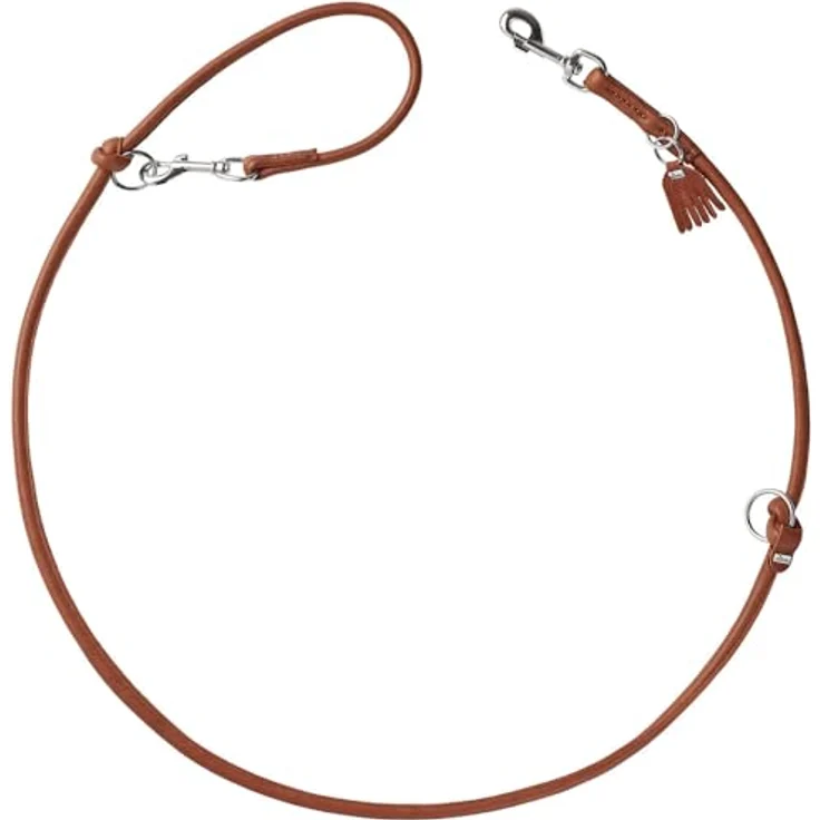 HUNTER Verstellbare Führleine Round & Soft München Premiumleder Cognac, 3-fache Verstellmöglichkeit – Bild 1