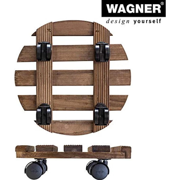 WAGNER Pflanzenroller Country Ø 30 cm I Pflanzenroller für Innenbereich, palisander I Rutschsicheres Rollbrett I Kübelroller aus Holz I Tragkraft 100 kg I Made in EU ? 20018301 – Bild 6