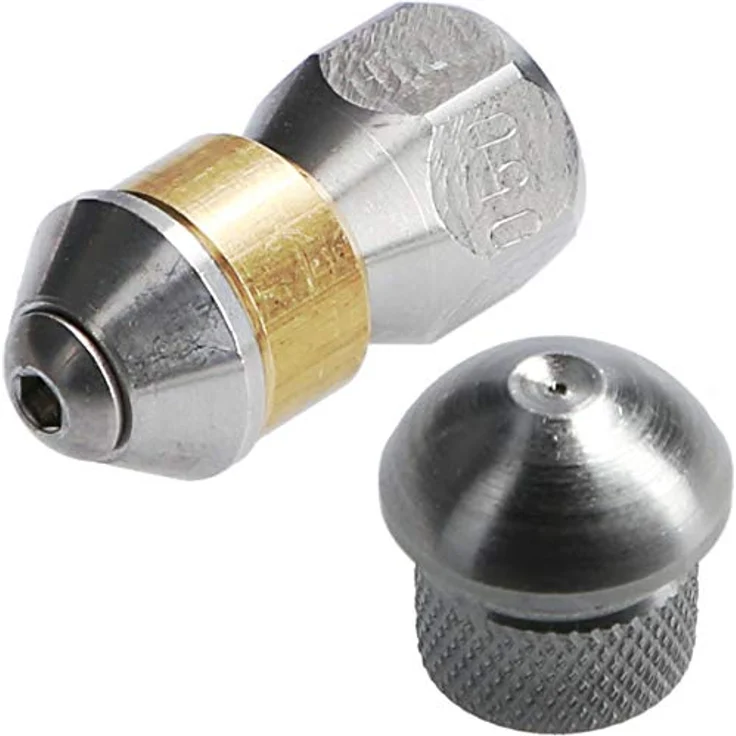 McFilter | Rohrreinigungsdüse für Hochdruckreiniger, starr (3+1 x 0,8 mm - 050) + rotierend (3 x 0,8 mm - 050), Einlass 1/8" IG – Bild 1