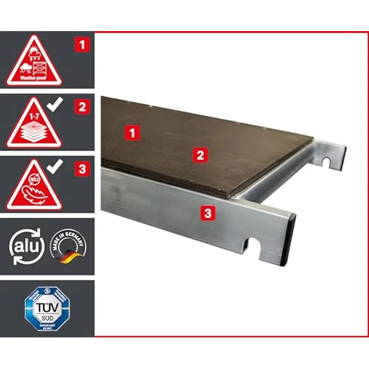 ALTEC Aluminium Fahrgerüst ALTEC Rollfix 2.0 mit Ø125mm Rollen und Wandanker, Made in Germany, maximale Arbeitshöhe 10 Meter – Bild 6