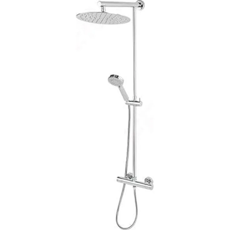 FERRO BRAUSESET MIT TERMOST-MISCHER NP75-TRV7U, Duschinstallation aus Messing oder Edelstahl