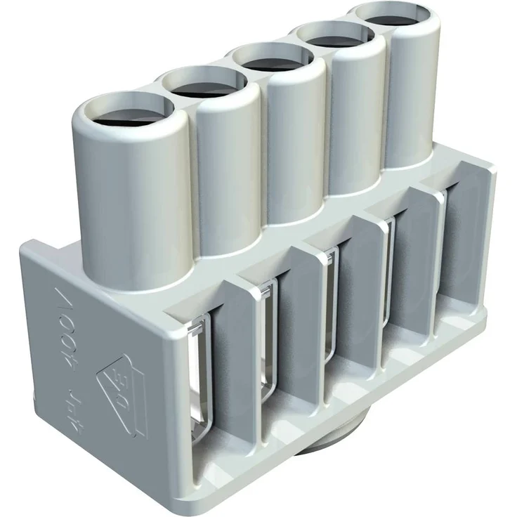 OBO Bettermann KL-T 01-04 Klemmleiste flexibel, 5-polig für Nennquerschnitt 1-4mm², grau, 10 Stück