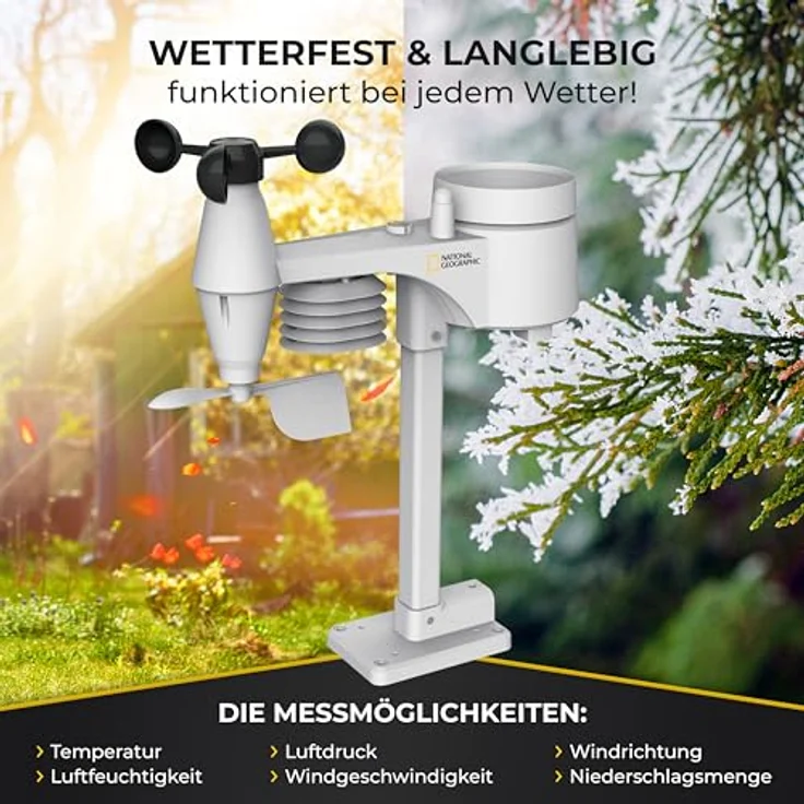 National Geographic Color-Display Center 5in1 9080500, kabellose Wetterstation mit 12-24 Stunden Wettervorhersage – Bild 6