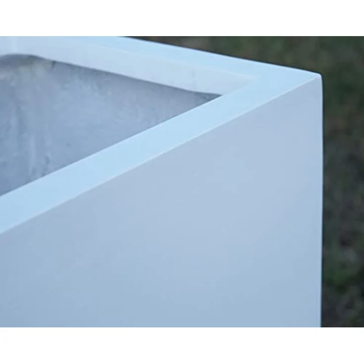 Elegant Einrichten Pflanzkübel Fiberglas Rechteckig 84x30x80cm, UV-beständig und frostgesichert, Perlmutt-Weiß – Bild 2