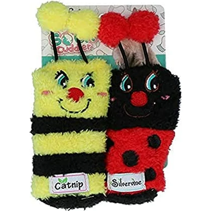 ALL FOR PAWS Sock Cuddler Bug Sock, 2er Pack Tierspielzeug mit Katzenminze, ungiftiges Material, 1,7 kg