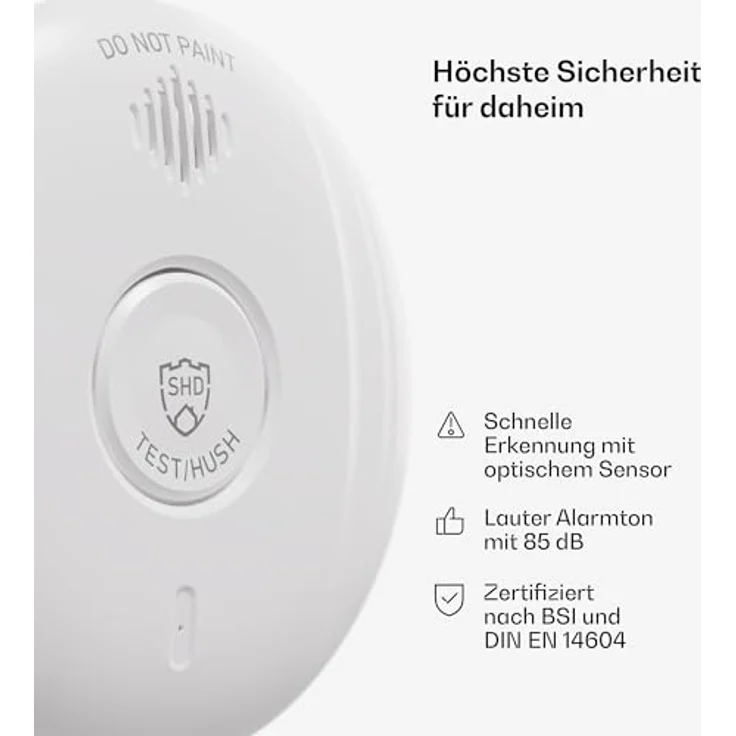 ONECONCEPT Rauchmelder DOF Pro10 Rauchmelder, 6x Feuermelder Set mit 10 Jahre Batterie, optischer Sensor, Magnethalterung – Bild 2