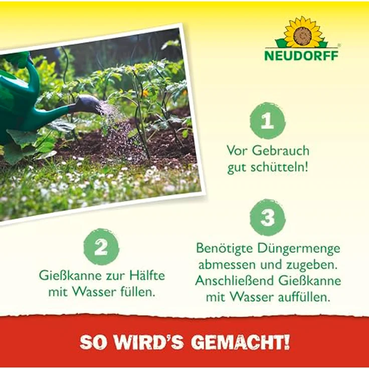 Neudorff Azet Gemüsedünger Bio, 1 Liter Flüssigdünger für Tomaten und Gemüse, organisch, vegan, mit Dosierbecher, für 100L Gießwasser – Bild 5