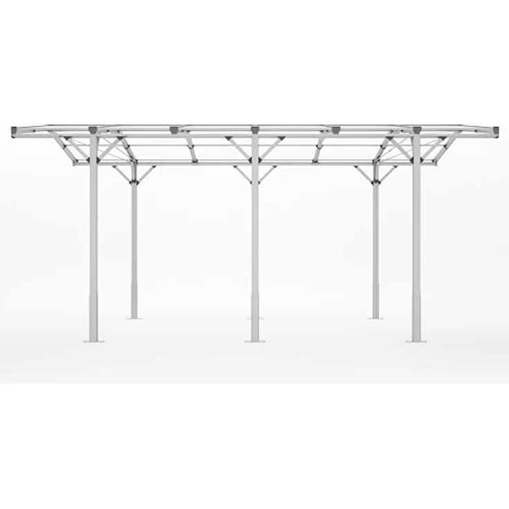 GFP Aluminium Carport 2,85x5,05m, Einzelcarport mit robustem Schutzdach für PKW, wartungsfrei und rostfrei – Bild 4