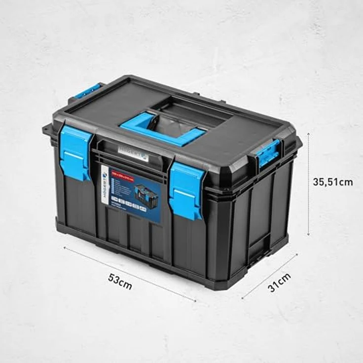 Högert Technik HT7G502 Werkzeugkasten, Tragfähigkeit bis 50 kg, modularer Aufbau, staubdicht, mit herausnehmbaren Organizers, robuste ABS-Verschlüsse – Bild 5