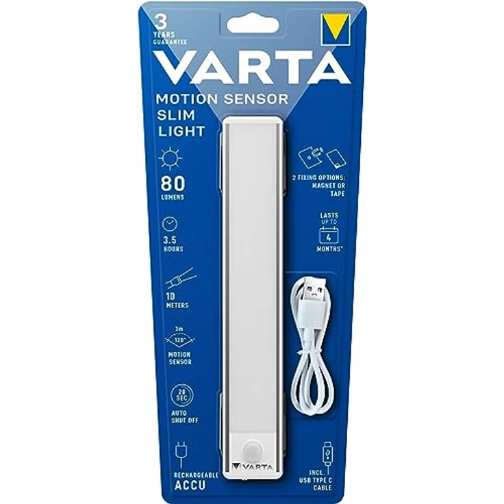 VARTA Unterbauleuchte, Schrankbeleuchtung mit Bewegungssensor LED, wiederaufladbar, Motion Sensor Slim Light, Nachtlicht, Lichtleiste, Beleuchtung für Küche, Schlafzimmer, Kinderzimmer, Bad, Keller – Bild 2