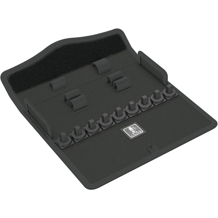 Wera 9473 Textile Box 8004 B Zyklop Metal, robuster Werkzeugkoffer für Knarrensätze 3/8", platzsparendes Design