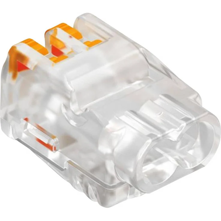 OBO Bettermann 1790 61 225 FL Verbindungsklemme, flexibel für 0.2-2.5mm², starr für 0.2-2.5mm², Polzahl 2, transparent-orange, 100 Stück