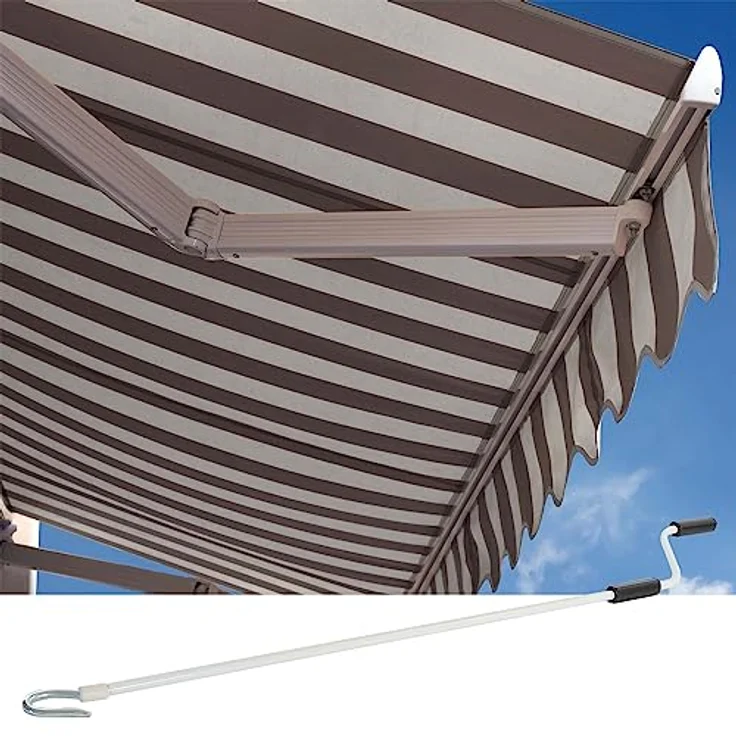 Toboli Gelenkarmmarkise 3x2,5m Anthrazit/Weiß Sonnenmarkise für Wandmontage mit UV-Schutz – Bild 4