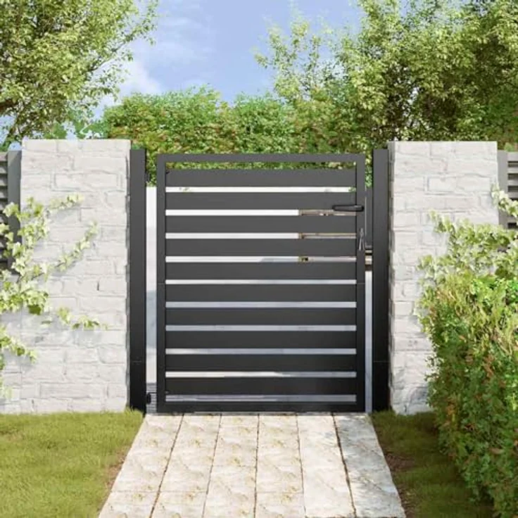 vidaXL Gartentor Abschließbar Schwarz 100x100 cm Aluminium – Bild 3