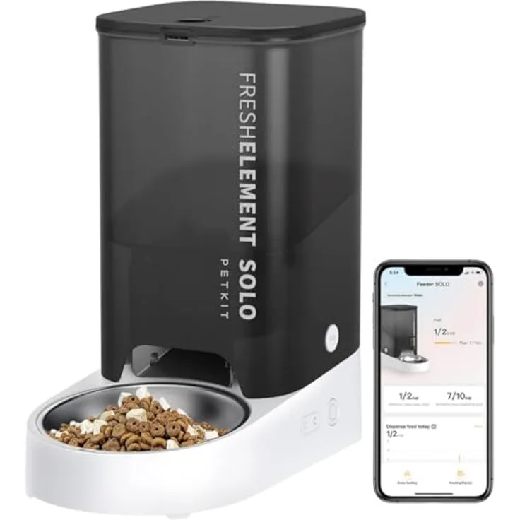 Petkit Fresh Element Solo (3 l), Futternapf mit Duo-Lock-System, Wi-Fi und Bluetooth Verbindung