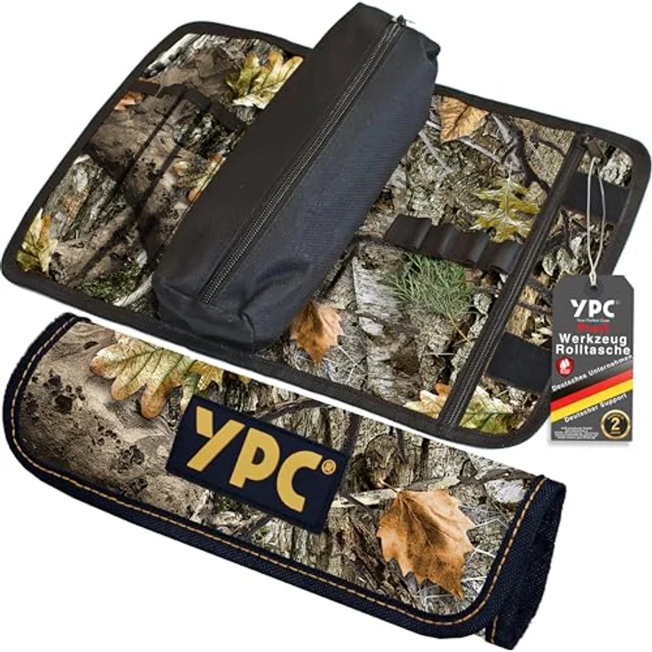 YPC VarioRoll M – Werkzeugrolle 36x25cm, 2 Reißverschlusstaschen, 4 Steckfächer, wasserfestes Oxford 600D Polyester, ideal für Unterwegs – Bild 1