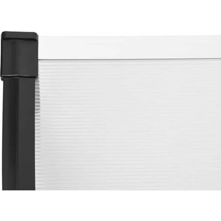VidaXL Markise Türvordach Schwarz und Transparent 199x90 cm Polycarbonat (1-St) mit langlebigen Materialien und stabilem Rahmen – Bild 4