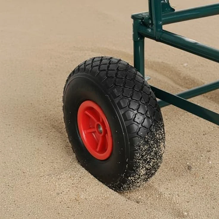 relaxdays Klappbare Sackkarre Transportwagen, 80 kg Tragkraft, Grün mit Luftbereifung und Spanngummi – Bild 6