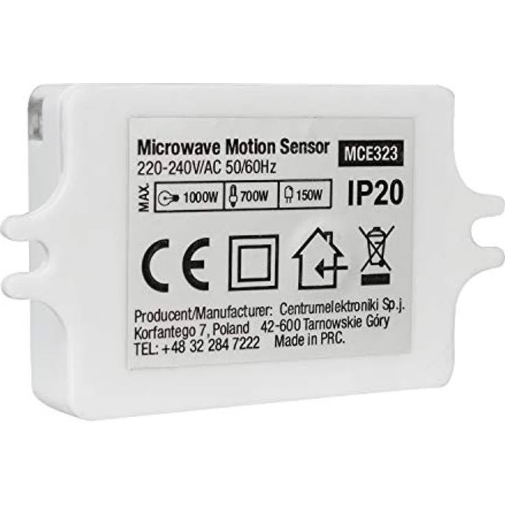 Maclean MCE323 Mikrowellen-Bewegungssensor mit Einstellbarer Lichtintensität und Beleuchtungszeit IP20 360º, für LED Glühlampen Energiesparlampen – Bild 4