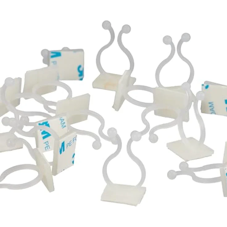 Relaxdays Pflanzenclips, Selbstklebend Kunststoff Weiß, 240er Set zur Unterstützung von rankenden Pflanzen – Bild 7