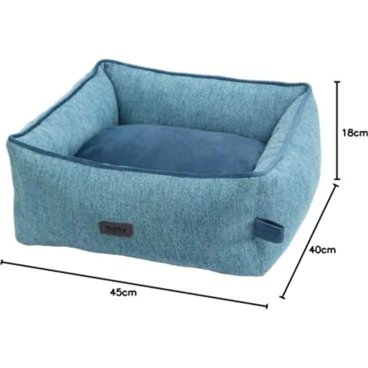 Nobby 61916 Komfortbett eckig LINOU blau mit Wendekissen, waschbar bis 30°C – Bild 3