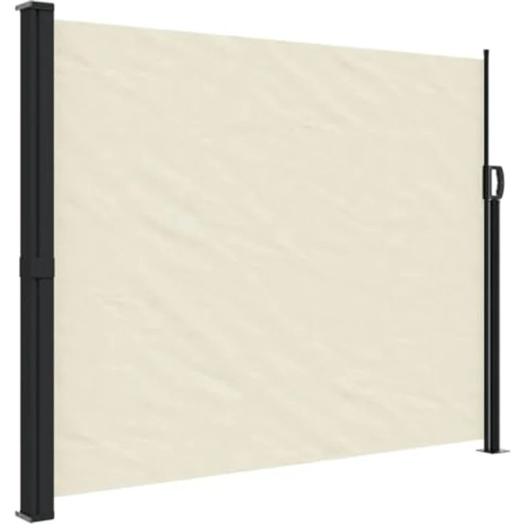 vidaXL Seitenmarkise, Wandmarkise mit PU-Beschichtung, Sichtschutz für Balkon Terrasse Garten, Windschutz Markise, Ausziehbar Creme Polyester – Bild 1