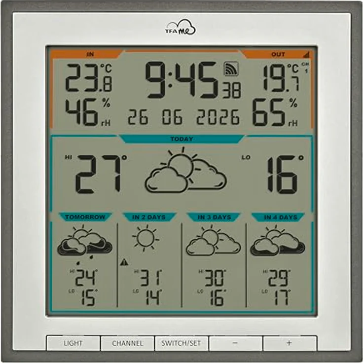 TFA .me ID-08, Wetterstation, Grau mit aktuellen Wetterdaten und kompaktem Design – Bild 8