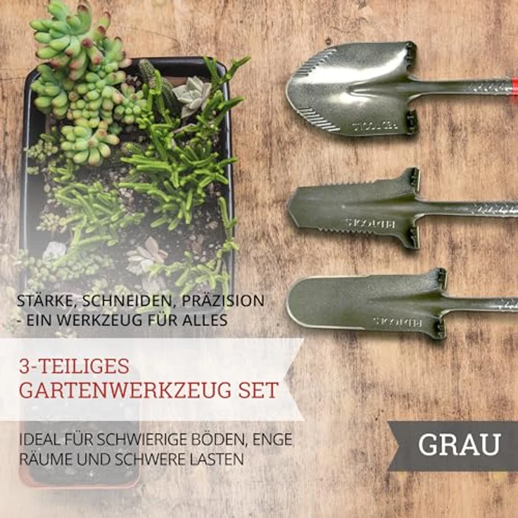 Red Tools Profi Spaten Set, 3-tlg. Gartenset mit Sägespaten, Drainagespaten und vielseitiger Schaufel, robustes Metallwerkzeug – Bild 2