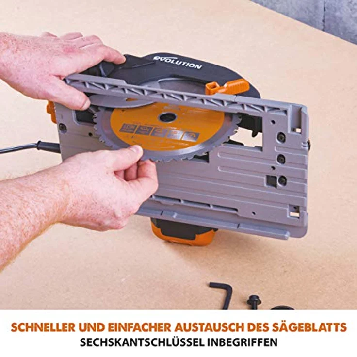 Evolution Power Tools R185CCSX Mehrzweck-Kreissäge kompatibel mit Führungsschienen (Kombi-Paket 1020 mm Schiene inbegriffen, 185 mm, 230 V) – Bild 19